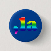 Comma La kamala Aussprache Regenbogen Stolz blau Button (Vorderseite)