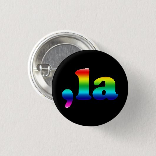 Comma La kamala Aussprache Regenbogen Stolz schwar Button (Vorne & Hinten)