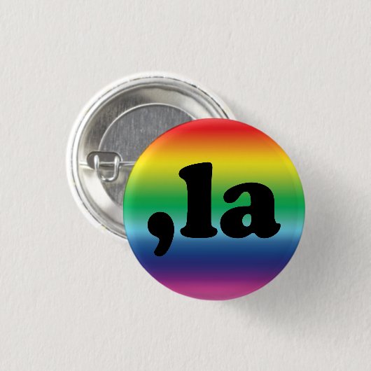 Comma La kamala Aussprache Regenbogenverlauf Button (Vorne & Hinten)