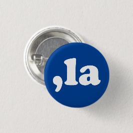 Comma La kamala Aussprache Typografie blau Button