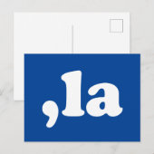 Comma La kamala Aussprache Typografie blau Postkarte (Vorne/Hinten)