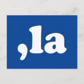 Comma La kamala Aussprache Typografie blau Postkarte (Vorderseite)