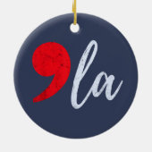 Comma La Kamala Harris 2024 Präsident Funny Keramik Ornament (Hinten)