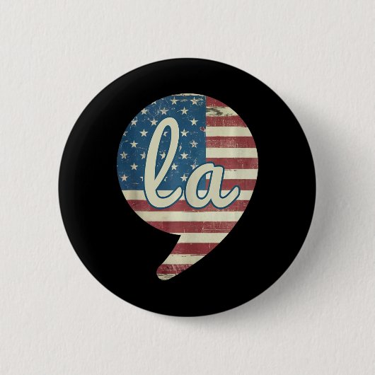 Comma La Kamala Harris American Flag Comma + La Button (Vorderseite)