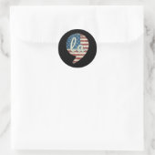 Comma La Kamala Harris American Flag Comma + La Runder Aufkleber (Tasche)