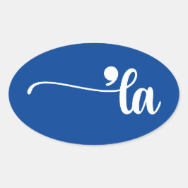 Comma La | Kamala Harris Blue Ovaler Aufkleber