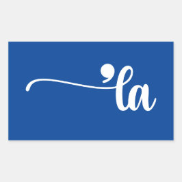 Comma La | Kamala Harris Blue Rechteckiger Aufkleber