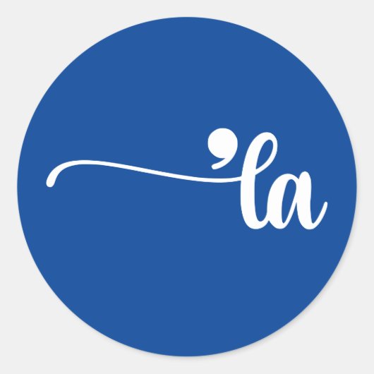 Comma La | Kamala Harris Blue Runder Aufkleber (Vorderseite)