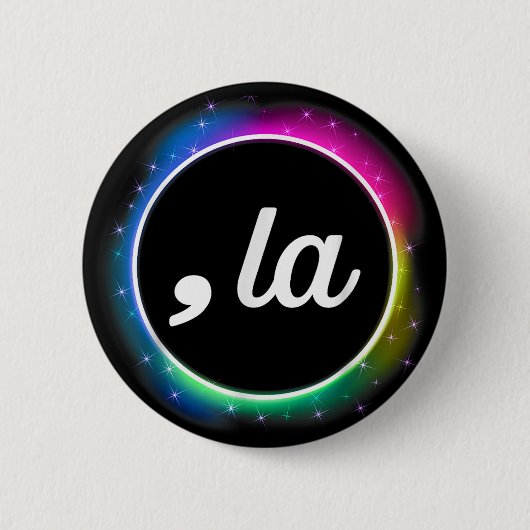 Comma La - Kamala Harris coole farbenfrohe Harris Button (Vorderseite)