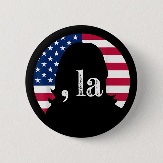 Comma La Kamala Harris für die Präsidentschaftswah Button (Vorderseite)