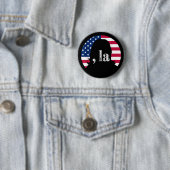 Comma La Kamala Harris für die Präsidentschaftswah Button (Beispiel)