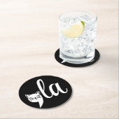 Comma La Kamala Harris - Katzenmutter für Kamala Runder Pappuntersetzer (Vor Ort)