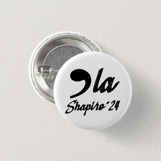 Comma-La Kamala Harris Shapiro 2024 Cursive Button (Vorne & Hinten)