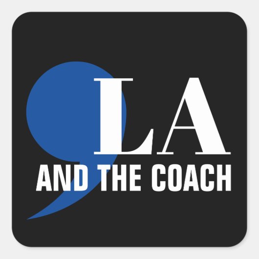 Comma La Kamala Harris Tim Walz Coach 2024 Commala Quadratischer Aufkleber (Vorderseite)