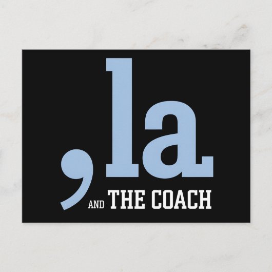 Comma La Kamala Harris Tim Walz Coach 2024 Postkarte (Vorderseite)