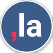 Comma La kamala lustige Aussprache rot-blau Aufkleber (Vorderseite)