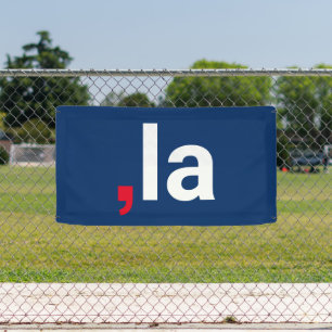 Comma La kamala lustige Aussprache rot-blau Banner