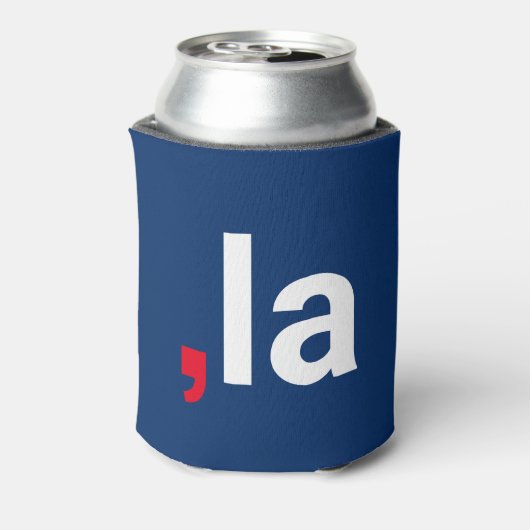 Comma La kamala lustige Aussprache rot-blau Dosenkühler (Kanne Rückseite)