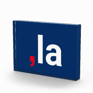 Comma La kamala lustige Aussprache rot-blau Fotoblock