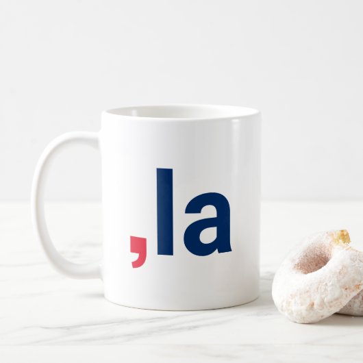 Comma La kamala lustige Aussprache rot-blau Kaffeetasse (Mit Donut)