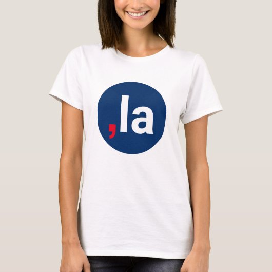 Comma La kamala lustige Aussprache rot-blau T-Shirt (Vorderseite)