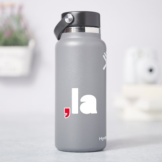 Comma La kamala lustige Aussprache rot weiß Aufkleber (HydroFlask)