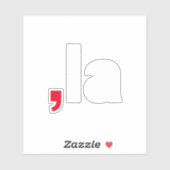 Comma La kamala lustige Aussprache rot weiß Aufkleber (Blatt)