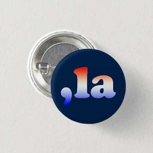 Comma La kamala rot-blau Typografie blau Button (Vorne & Hinten)