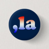 Comma La kamala rot-blau Typografie blau Button (Vorderseite)