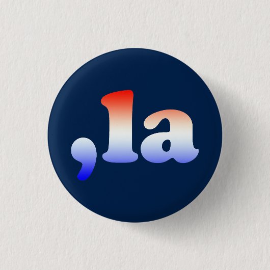 Comma La kamala rot-blau Typografie blau Button (Vorderseite)