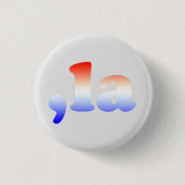 Comma La kamala Rot-Blau Typografie grau Button (Vorderseite)