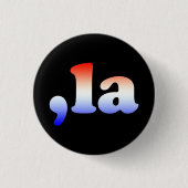 Comma La kamala rot-blau Typografie schwarz Button (Vorderseite)