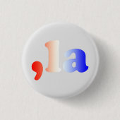 Comma La kamala rot-blauer Gradiententext grau Button (Vorderseite)