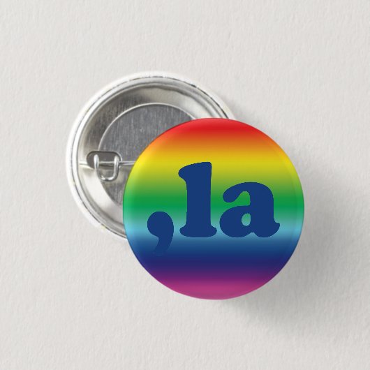 Comma La kamala typografischer Regenbogengradiente Button (Vorne & Hinten)
