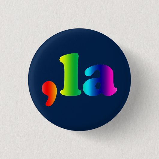 Comma La kamala typografisches Gefälle Regenbogens Button (Vorderseite)