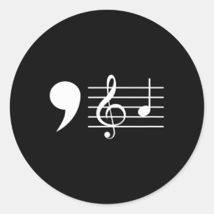 Comma La Musiknotens Kamala Harris Music Teacher E Runder Aufkleber