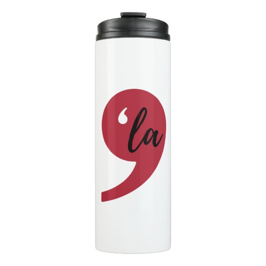 Comma-la Tumbler, Comma-la Harris Travel Mug Thermosbecher (Vorderseite)
