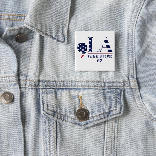 Comma La Wir gehen nicht zurück 2024 Button (Beispiel)