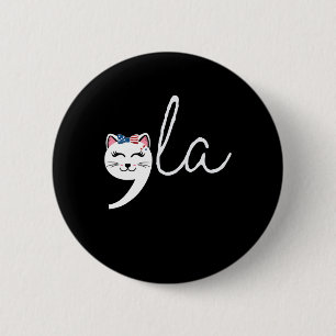 Comma Patriotic Cat Shirt 2024 Girls La Button