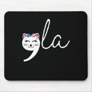 Comma Patriotic Cat Shirt 2024 Girls La Mousepad