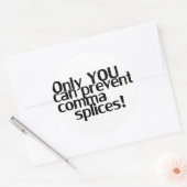 'Comma Splices' Whitecker Runder Aufkleber (Umschlag)