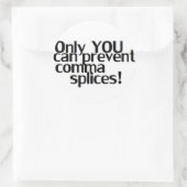 'Comma Splices' Whitecker Runder Aufkleber (Tasche)