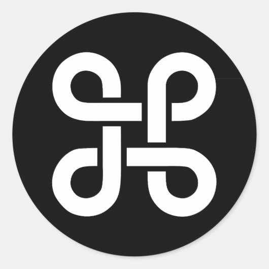 Command Apple Mac Ideologie Runder Aufkleber (Vorderseite)