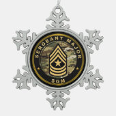 Command Sergeant Major CSM Schneeflocken Zinn-Ornament (Vorderseite)