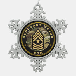 Command Sergeant Major CSM Schneeflocken Zinn-Ornament