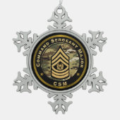 Command Sergeant Major CSM Schneeflocken Zinn-Ornament (Vorderseite)