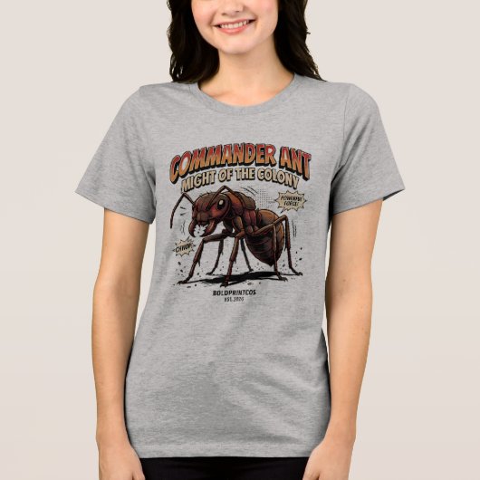 Commander Ant Damen T-Shirt Tri-Blend Shirt (Vorderseite)