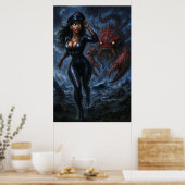 Commander Gail Kween gegen Riesenkrabbe Anime Sci- Poster (Küche)