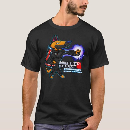 Commander German Shepherd Mutt Effect T-Shirt (Vorderseite)