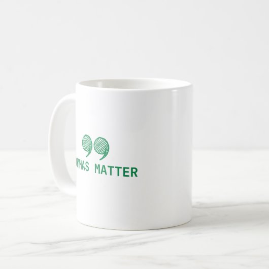 Commas Matter | Funny English Teacher Gifts Kaffeetasse (Vorderseite Links)